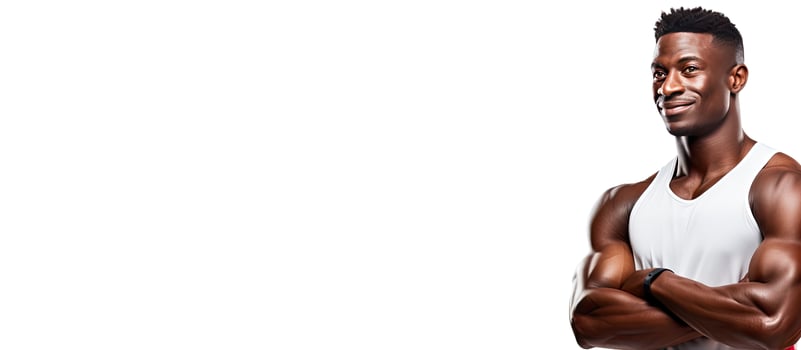 Handsome African basketball player posing isolated on white background Sport theme photo