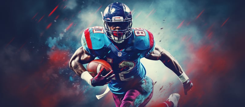 Template for American football sports magazine with copy space for betting advertisement photo