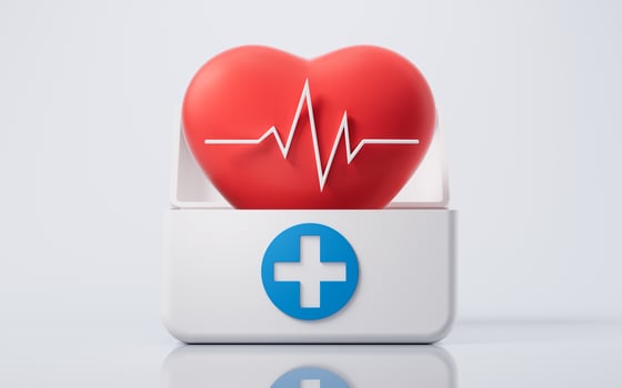 White health care medical box, 3d rendering. photo