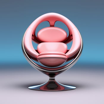 Futuristic elegant pink armchair on colored background. AI Generated photo