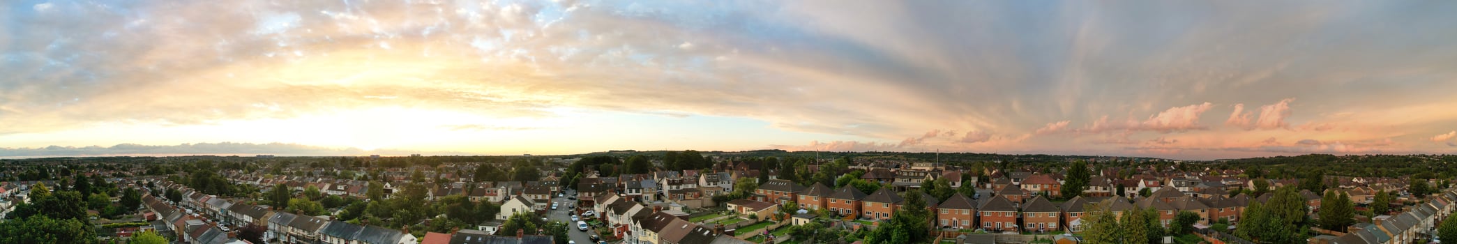 Aerial footage of Housing District of North Luton City of England, UK. photo