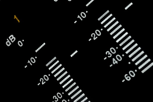 Macro shot-display of the broadcast video player, equalizer photo