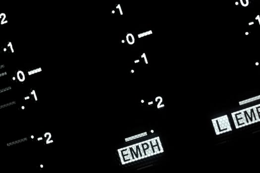 Macro shot-display of the broadcast video player, equalizer photo