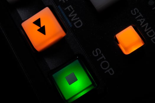 Macro shot of FWD,Stop and Standby buttons photo