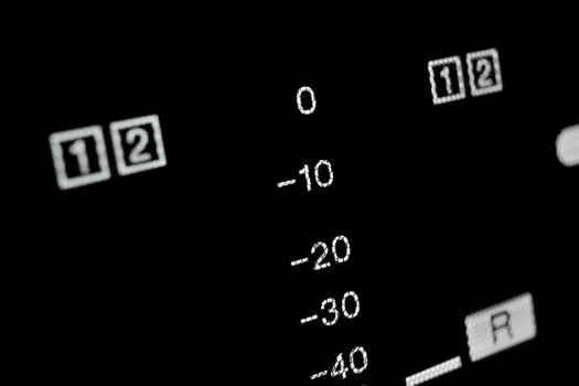Macro shot-display of the broadcast video player, equalizer photo
