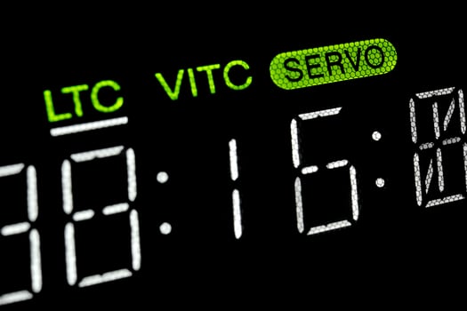 Macro shot-display of the broadcast video player photo