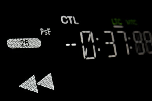 Macro shot-display of the broadcast video player photo