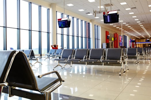 Bright airport waiting hall photo