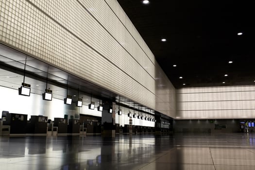 Empty airport hall. photo