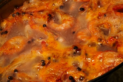 Delicious boiled shrimp photo