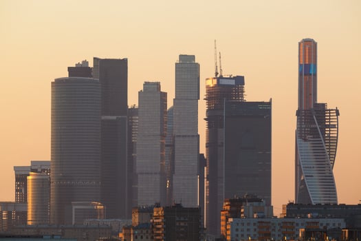 Cityscape at sunset photo