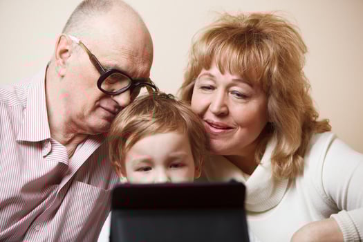 Family time with touchpad photo