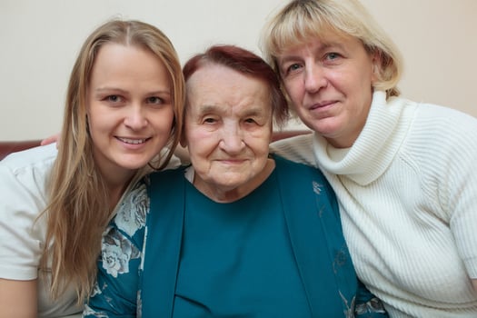 Family portrait with mother, daughter and grandmother photo