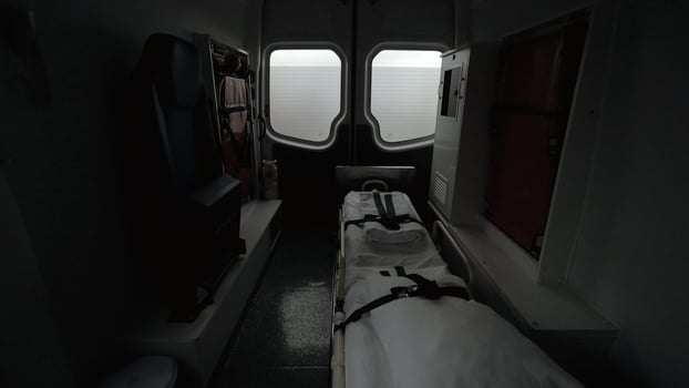 Inside an ambulance car photo