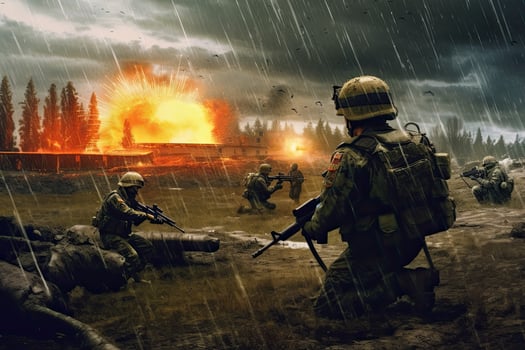International army games ,Generative AI . photo