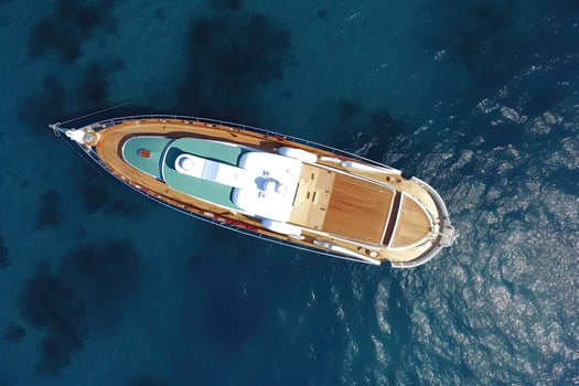 Luxury Yacht , top view ,Generative AI photo