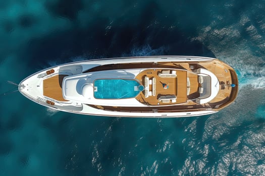 Luxury Yacht , top view ,Generative AI photo