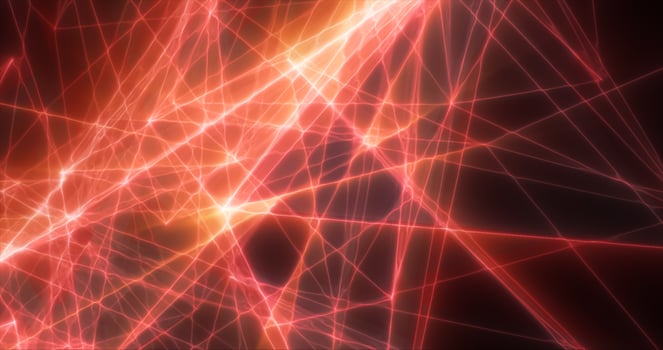 Abstract yellow orange energy lines triangles magical bright glowing futuristic hi-tech background photo