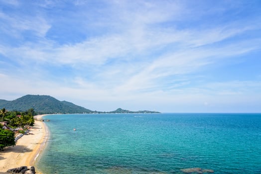 High angle view of Lamai beach photo