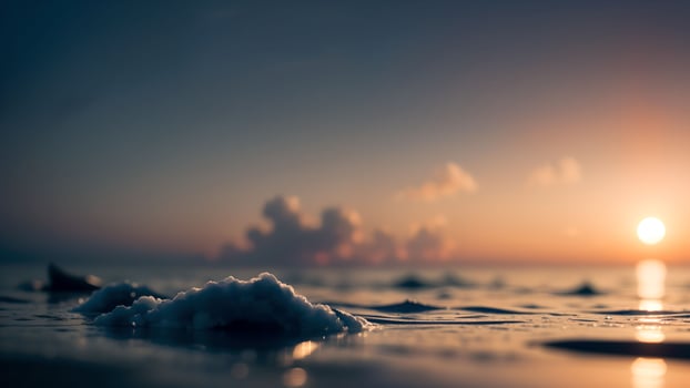 Abstract Minimalism in a Sunset Seascape ai generated photo
