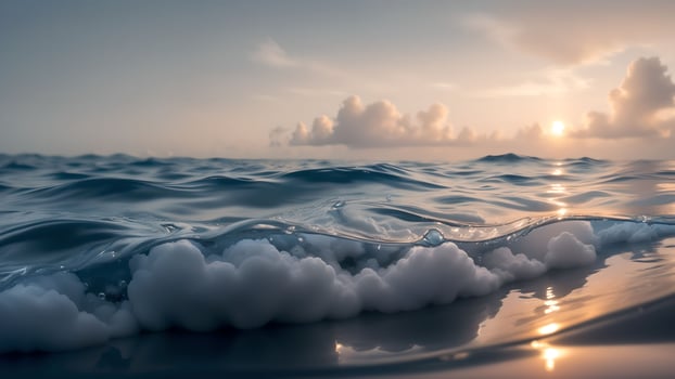 Abstract Minimalism in a Sunset Seascape ai generated photo