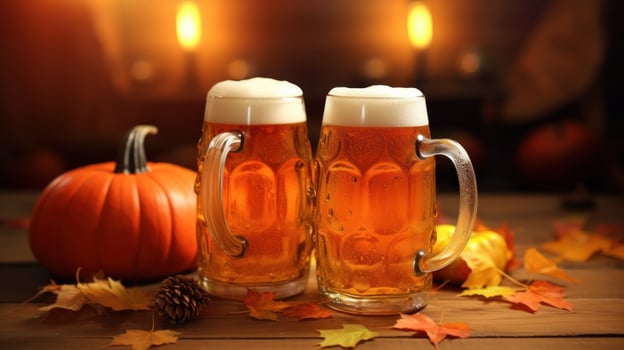 Autumn beer festival background photo