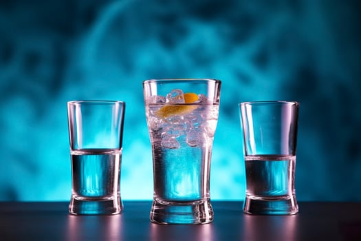 Concept of strong alcoholic drink. vodka drink. Generative AI photo