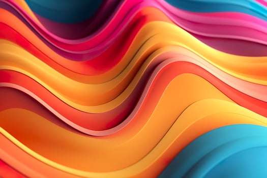 Abstract 3D Render. Colorful Background Design with Soft, Wavy Waves. Modern Abstract Wave Background. AI Generative photo