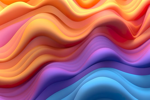 Abstract 3D Render. Colorful Background Design with Soft, Wavy Waves. Modern Abstract Wave Background. AI Generative photo