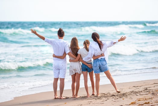 Young family on vacation have a lot of fun photo