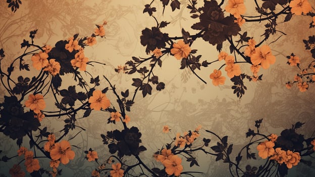 Floral background with a timeless charm. silhouette concept photo