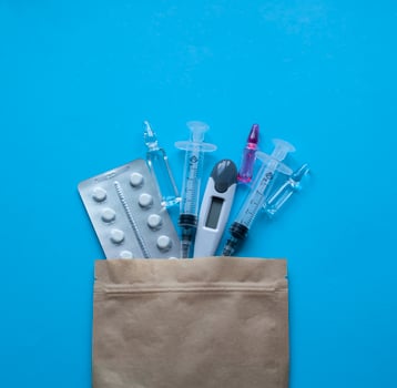 Internet pharmacy. prescription drugs and ready for delivery to customers photo