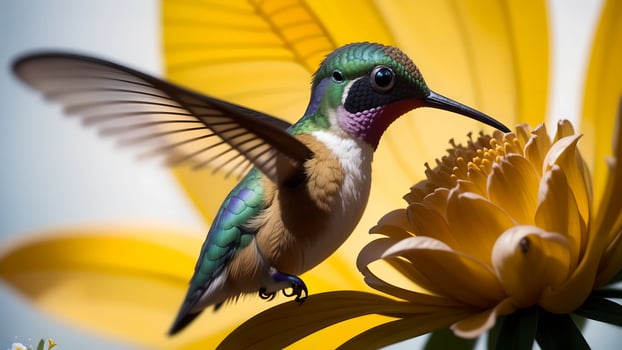 The Enchanting Moments of Hummingbirds Seeking Flower Nectar ai generated photo