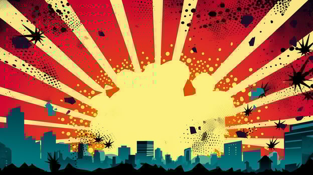Abstract colorful comics book explosion background photo