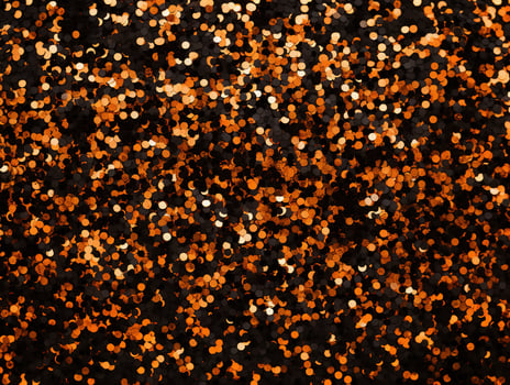 Abstract Halloween or Thanksgiving party invitation with glitter and sparkles on orange and black background. Generative AI photo