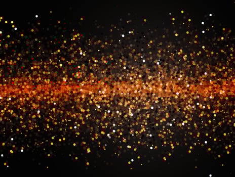 Abstract Halloween or Thanksgiving party invitation with glitter and sparkles on orange and black background. Generative AI photo