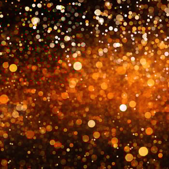 Abstract Halloween or Thanksgiving party invitation with glitter and sparkles on orange and black background. Generative AI photo