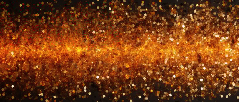 Abstract Halloween or Thanksgiving party invitation with glitter and sparkles on orange and black background. Generative AI photo