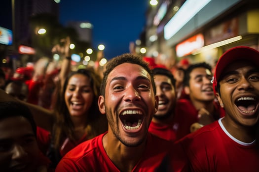 Panamanian football fans celebrating a victory photo