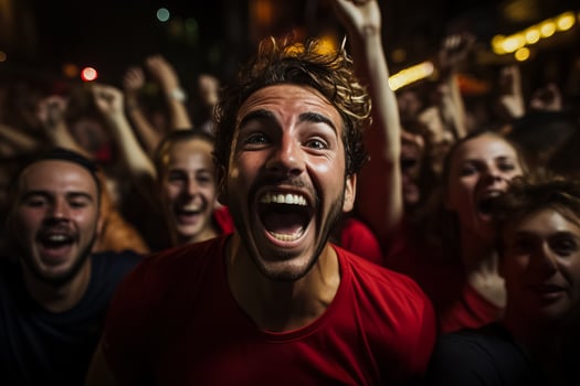 Spanish football fans celebrating a victory photo