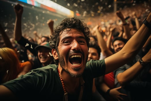 Mexican football fans celebrating a victory photo