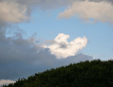 Stormy sky with white and grey clouds background, beautiful heaven photo