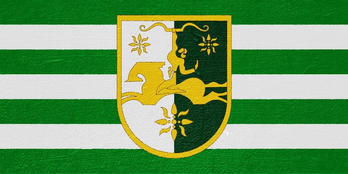 Flag and coat of arms of Republic of Abkhazia on a textured background. Concept collage. photo