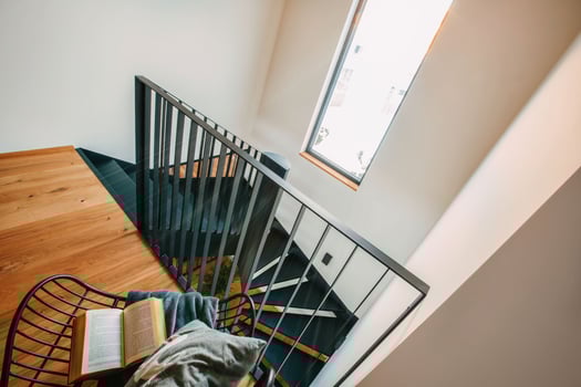 Indoors stairs view photo
