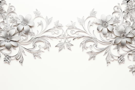 AI Generated flowers on white with copy space photo