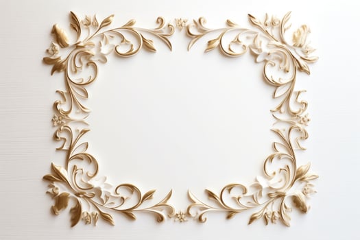 AI Generated antique frame on white photo