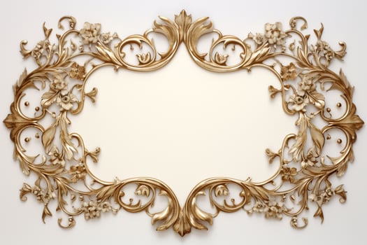 AI Generated antique frame on white photo