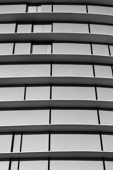 greyscale shot of a facade of a new building AI Generative photo