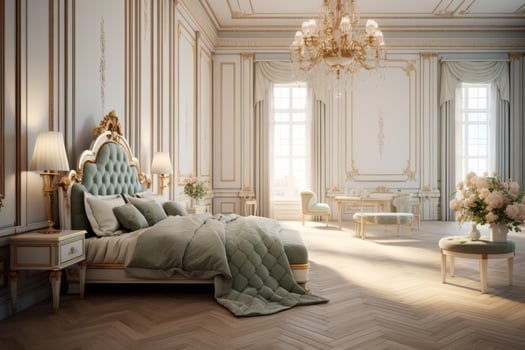 Ai Generative Photo of a elegant and modern bedroom