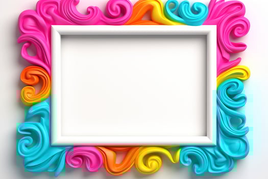 Mockup photo frames, Empty abstract shape framing for your design. template for picture, painting, poster, lettering or photo gallery, Generative AI illustration